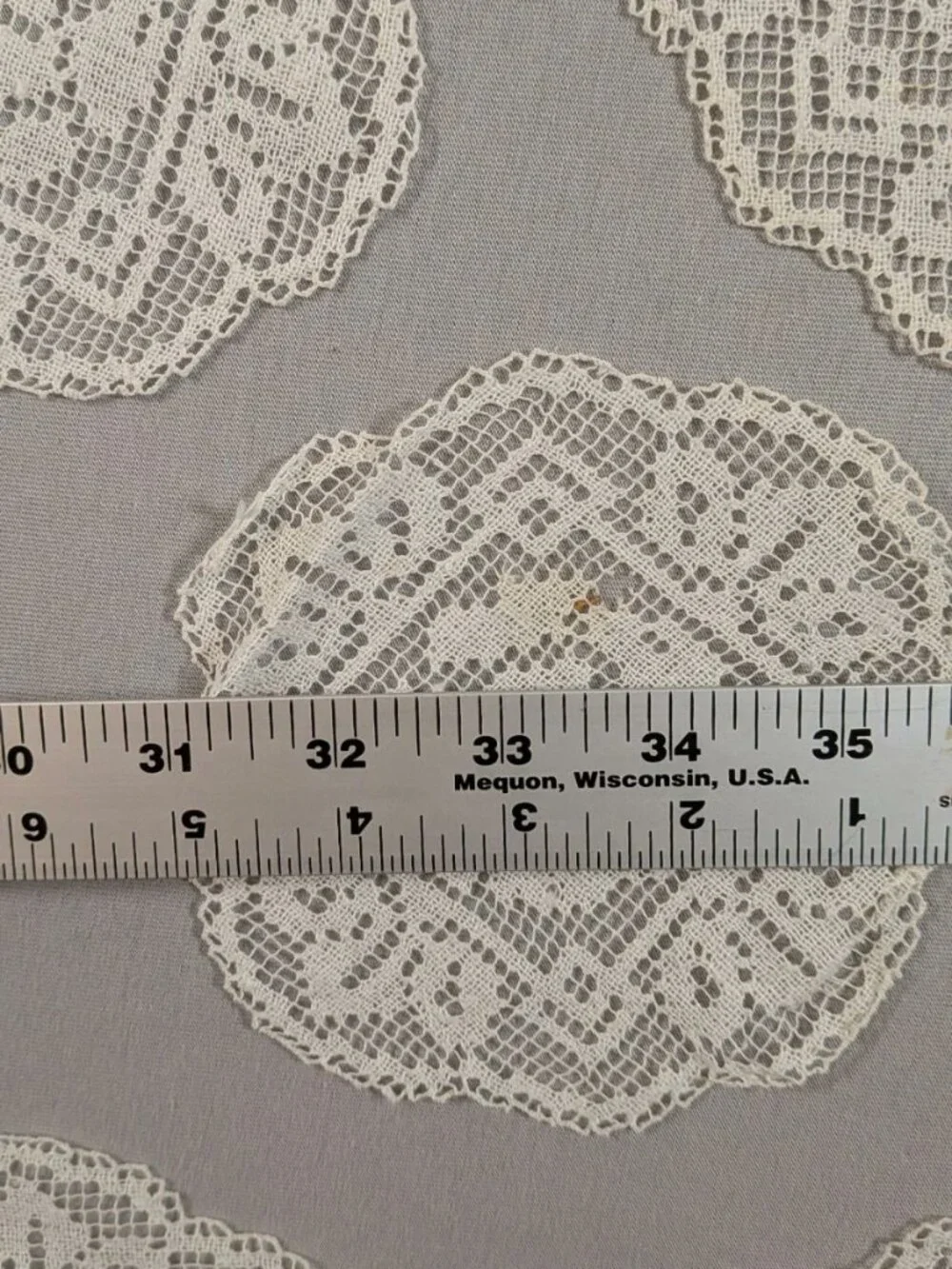 5 Vintage Net Lace Rose Doilies Handwoven 5